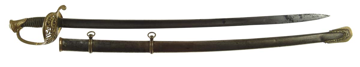 Appraisal: INSCRIBED U S MODEL FIELD STAFF OFFICER'S SWORD IRON SCABBARD