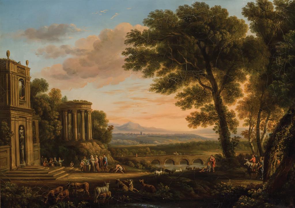 Appraisal: NICOLAS DIDIER BOUQUET Attributed French - Classical Ruins oil on