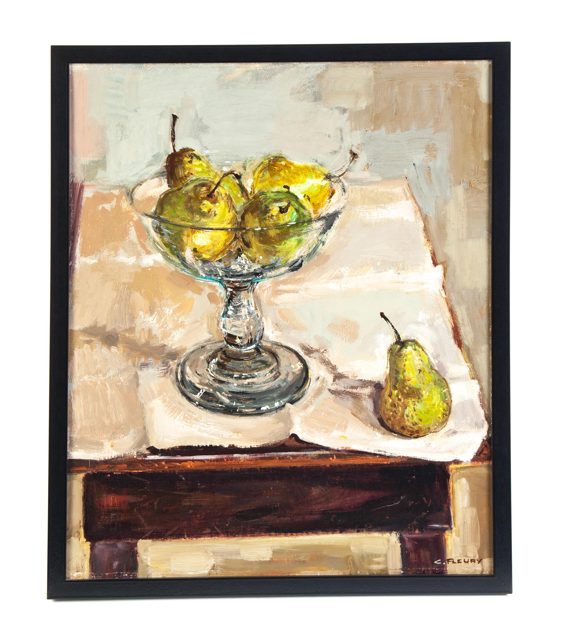 Appraisal: STILL LIFE SIGNED C FLEURY FRANCE MID TH CENTURY Oil