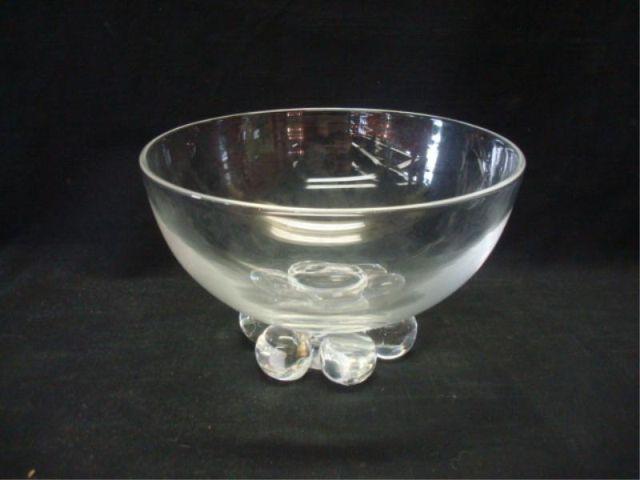 Appraisal: Steuben Glass Bowl On Feet From a New Rochelle estate