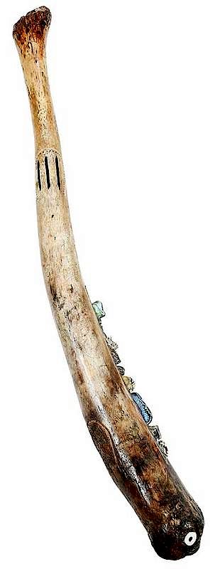 Appraisal: Inuit Fossilized Walrus Bone Baculum Club age unknown carved and