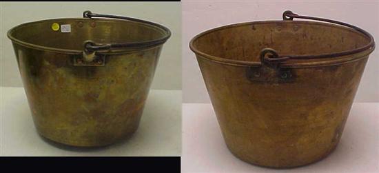 Appraisal: Two Hayden Ansonia CT brass swing handle pails '' and