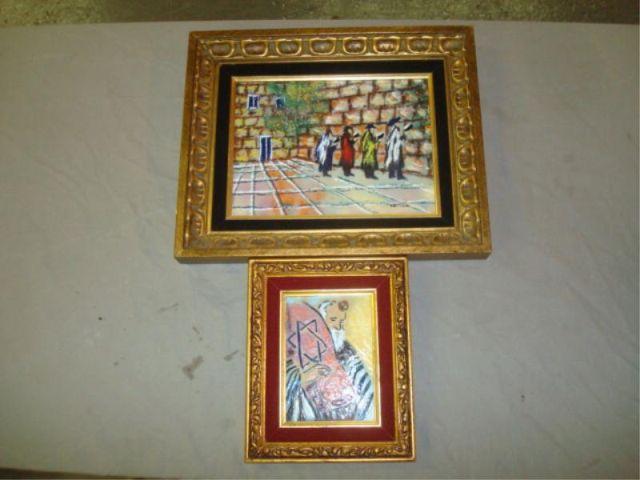 Appraisal: Enamel Judaica Paintings on Copper From a Valley Stream estate