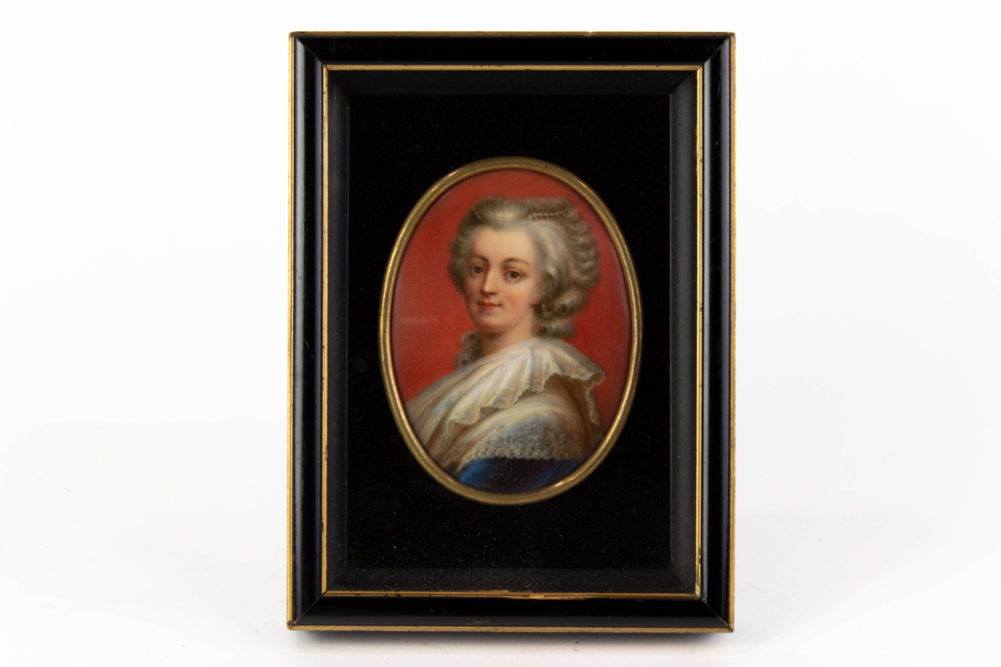 Appraisal: German porcelain portrait plaque of an th century lady within