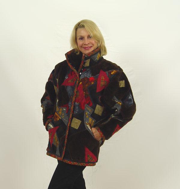 Appraisal: KOOS VAN DEN AKKER KOOS COUTURE COLLAGE JACKET Sheepskin and