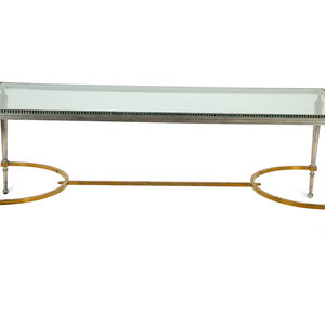 Appraisal: A Steel and Brass Low Table Attributed to Maison Jansen