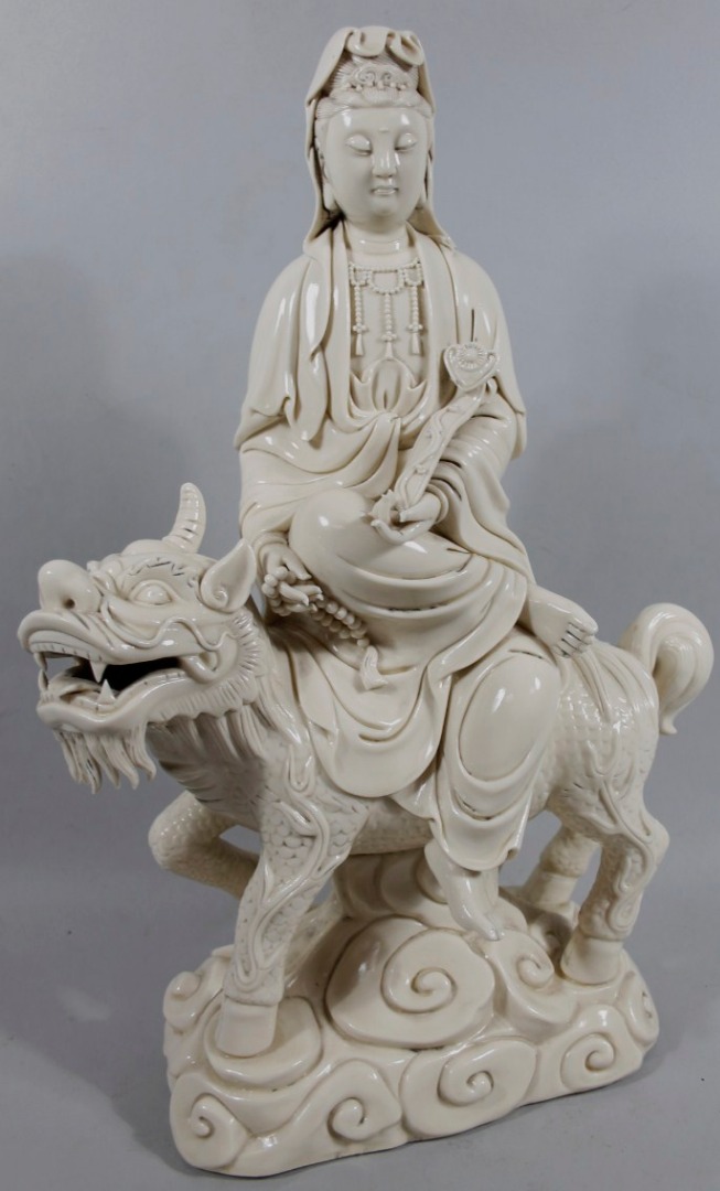 Appraisal: A thC Chinese semi porcelain blanc-de-chine figure of a lady