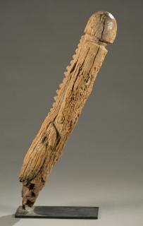 Appraisal: West African phallus sculpture th century West African wooden flute