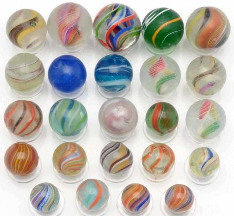 Appraisal: Lot of Assorted Handmade Marbles Includes a variety of swirls