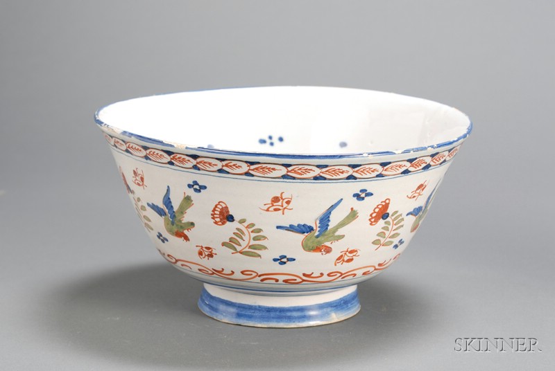 Appraisal: Delftware Polychrome Decorated Bowl England mid th century probably London