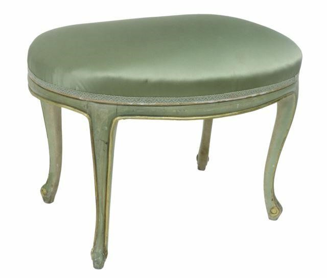 Appraisal: Venetian Louis XV style parcel gilt and painted ottoman footstool