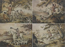 Appraisal: George Morland English - The Fox Hunt a set of