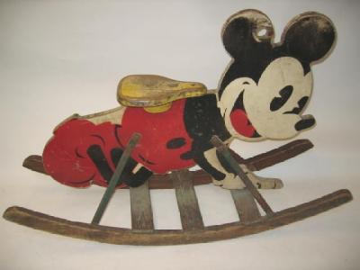 Appraisal: A Mickey Mouse rocking horse mid th century painted plywood