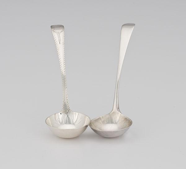 Appraisal: HESTER BATEMAN SAUCE LADLES English marks of Hester Bateman London