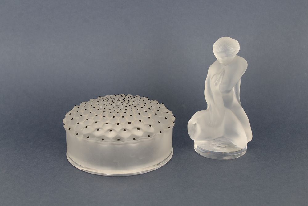 Appraisal: French Lalique Articles French Lalique Articles One a covered box