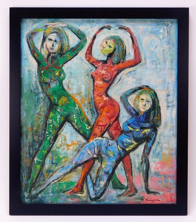 Appraisal: M Marigonda Post Impressionist Painting of Dancers United States th