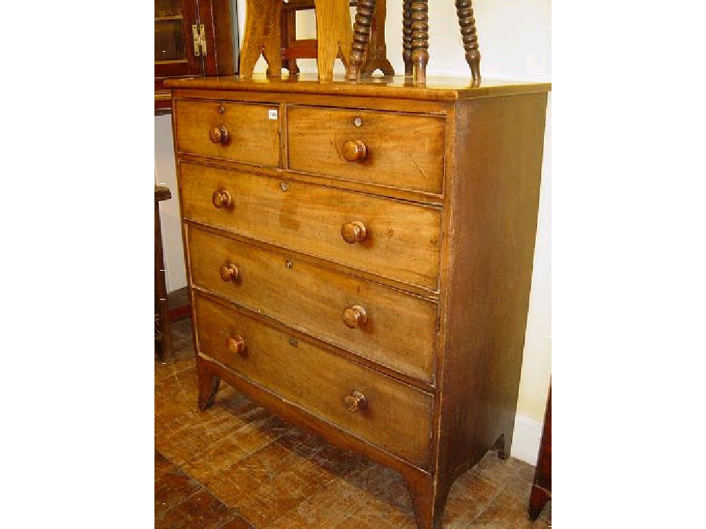 Appraisal: An early th century mahogany chest fitted with three long