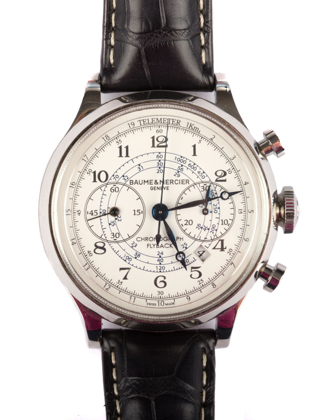 Appraisal: A Gentleman's Baume Mercier Wristwatch Capeland Flyback Chronograph watch black