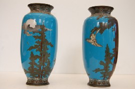 Appraisal: PAIR MEIJI JAPANESE CLOISONNE VASES