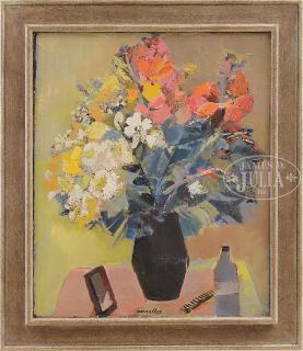 Appraisal: RAYMOND KANELBA American Polish - FLOWERS IN MIRROR Oil on