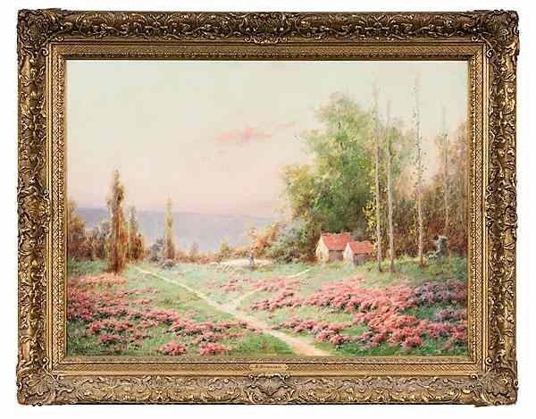 Appraisal: Sarkis Diranian Turkish - Landscape Oil on canvas a blossoming