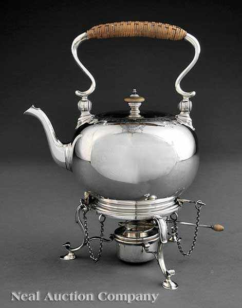 Appraisal: An American Sterling Silver Kettle-on-Stand c Ensko New York NY