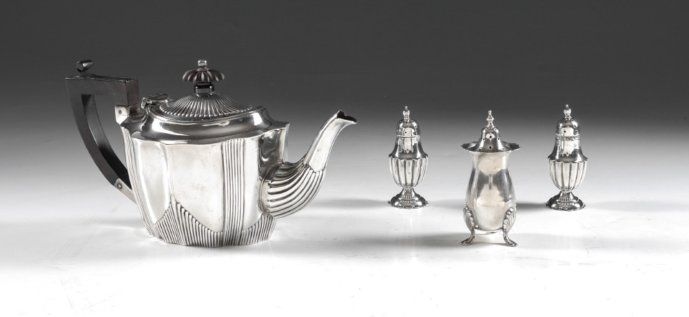 Appraisal: PIECE ENGLISH SILVER TEAPOT MORE sterling pieces total to include