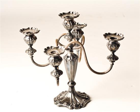 Appraisal: A Silverplate Five Branch Candelabrum manufactured by Simpson H M