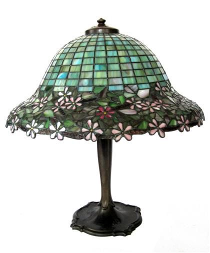 Appraisal: Leaded glass Tiffany-style table lamp th century