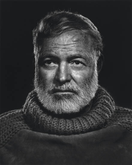 Appraisal: KARSH YOUSUF - Ernest Hemingway Silver print x inches x