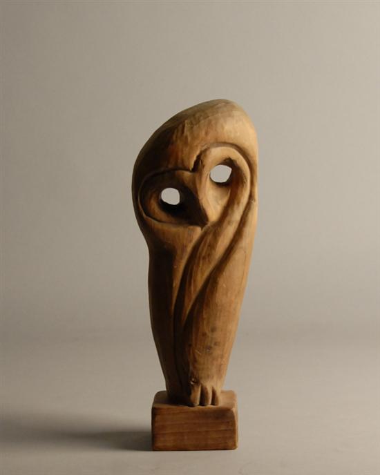 Appraisal: Figural Wooden Owl on base H