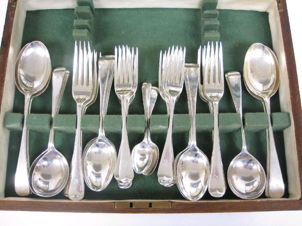 Appraisal: A George VI part Canteen of Cutlery old english pattern