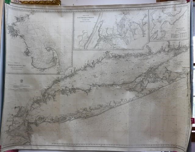 Appraisal: TH CENTURY ROLL UP CHART OF LONG ISLAND CAPECOD AND