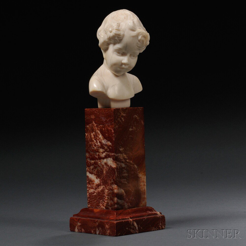 Appraisal: Louis Sosson French fl - Ivory Bust of a Young