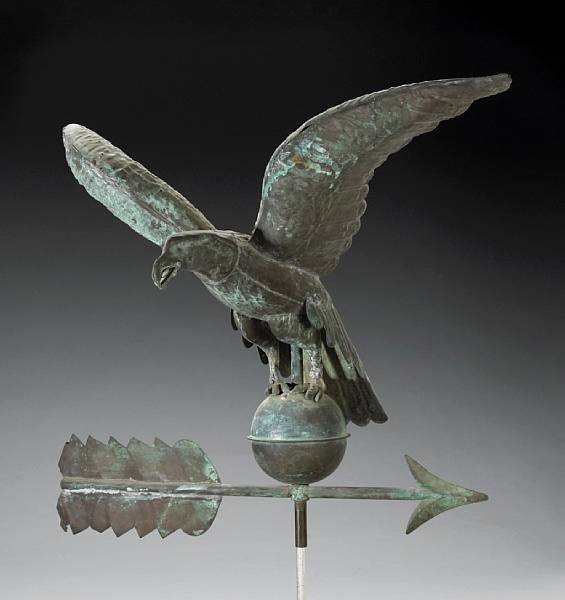 Appraisal: An American copper eagle weathervane first half th century The