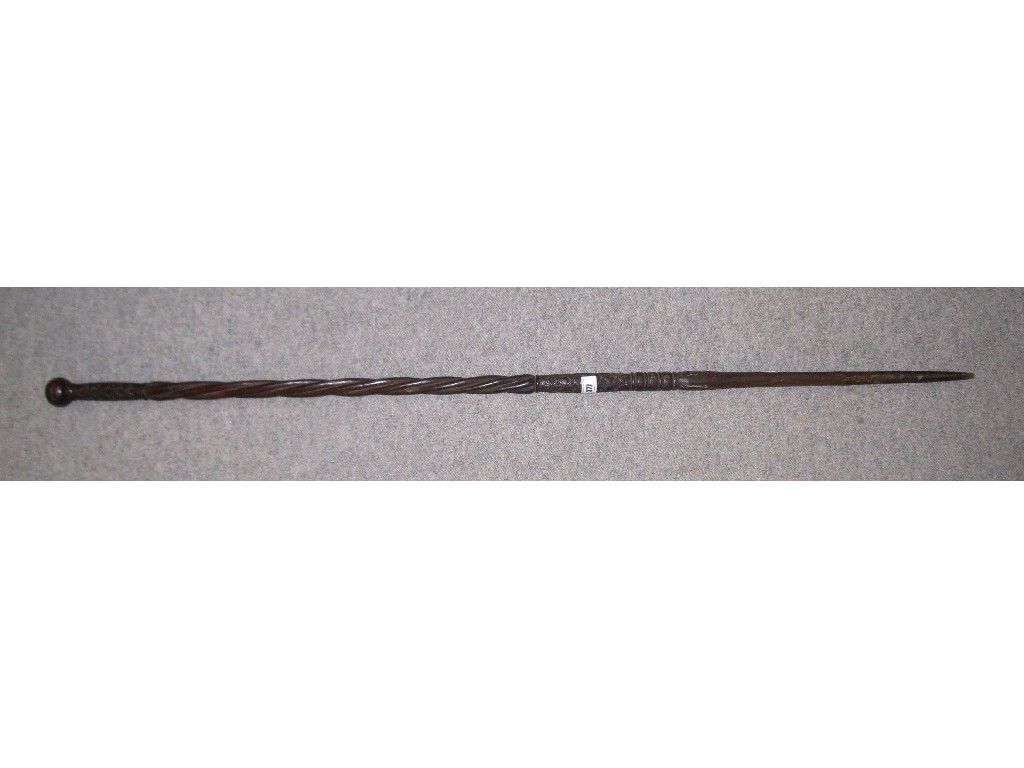 Appraisal: Carved hardwood tribal staff