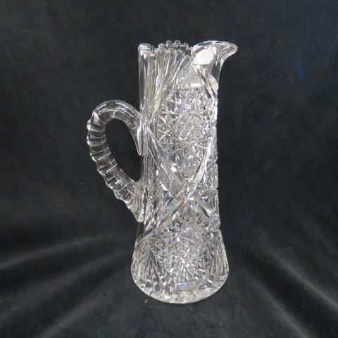 Appraisal: Cut Glass Champagne Pitcher brilliant period elaborate cut work tall