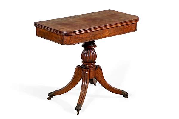 Appraisal: A Regency mahogany fold top games table A Regency mahogany