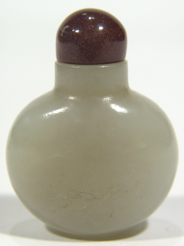 Appraisal: Chinese celadon jade snuff bottle with stopper cm high