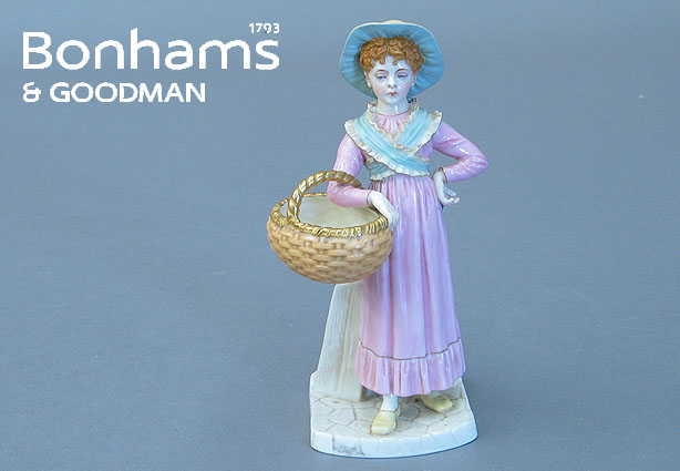 Appraisal: A Royal Worcester figure of a lady and basket dated