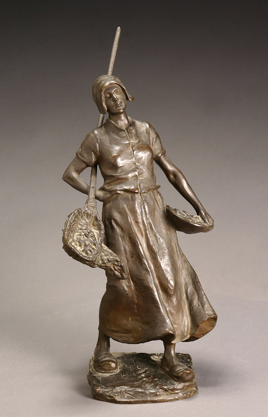 Appraisal: Austrian Bronze Figure of a Fisherwoman After a Model by