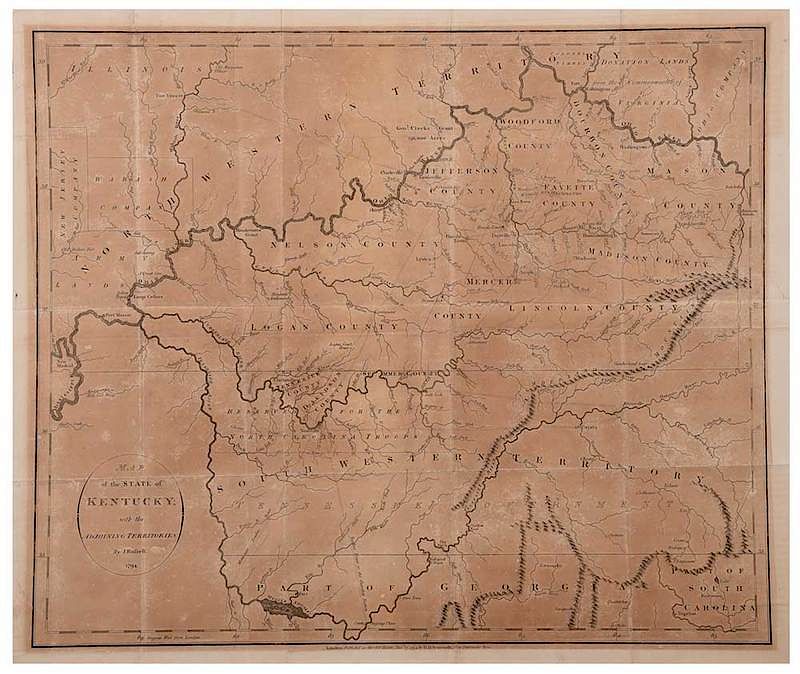 Appraisal: Map of the State of Kentucky J Russell A MAP