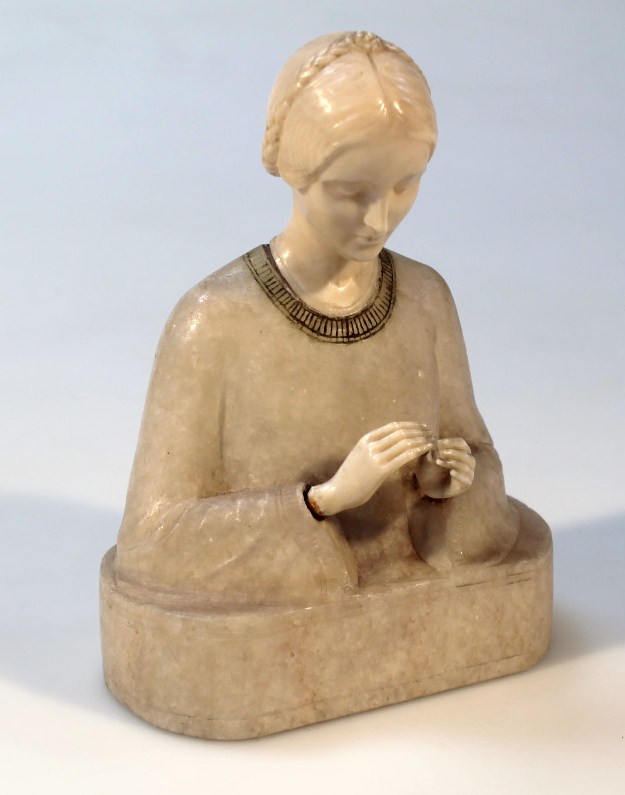 Appraisal: A late thC early thC alabaster and ivory bust of