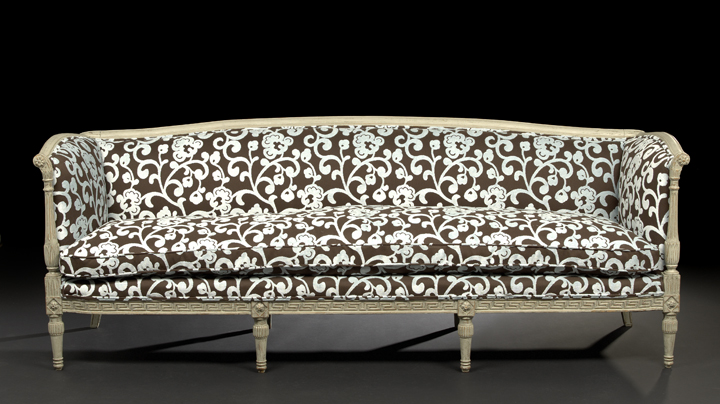 Appraisal: Attractive Louis XVI-Style Polychromed Sofa late th century the slightly