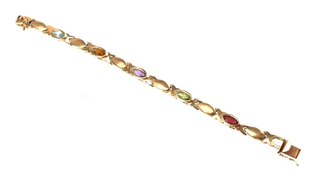 Appraisal: K yellow gold bracelet with five set stones test for