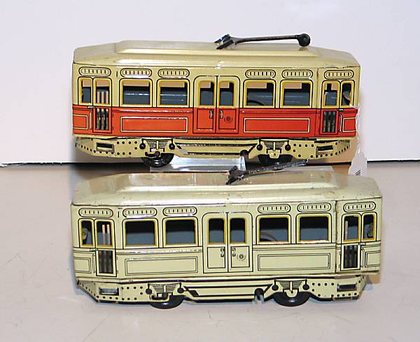 Appraisal: Guntherman Trolley Cars Two important German clockwork trolleys from the