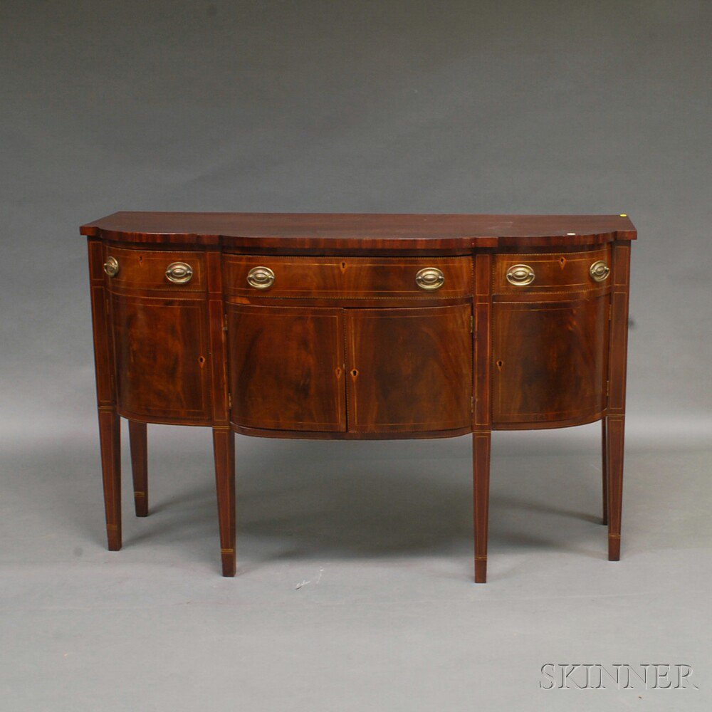 Appraisal: Federal-style Mahogany Inlaid Sideboard the case with one central long