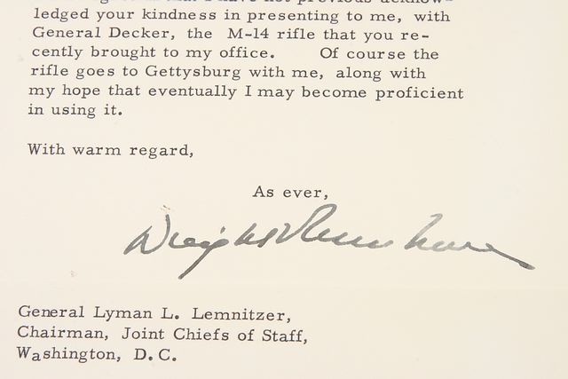 Appraisal: TLS pp on DDE White House letterhead dated January Letter