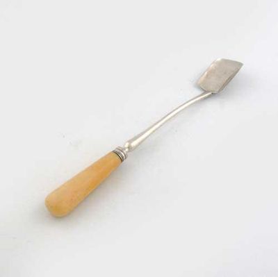 Appraisal: A George III stilton scoop with an ivory handle and