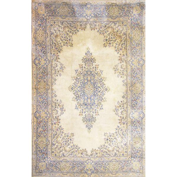 Appraisal: Oriental rug th C Beige background with blue floral and